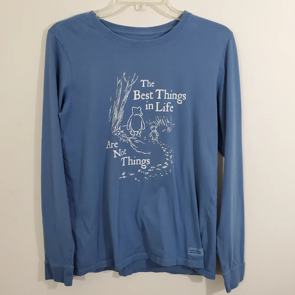 Life is Good Disney Winnie The Pooh Best Things in Life Crusher Tee Size Medium - Picture 2 of 8